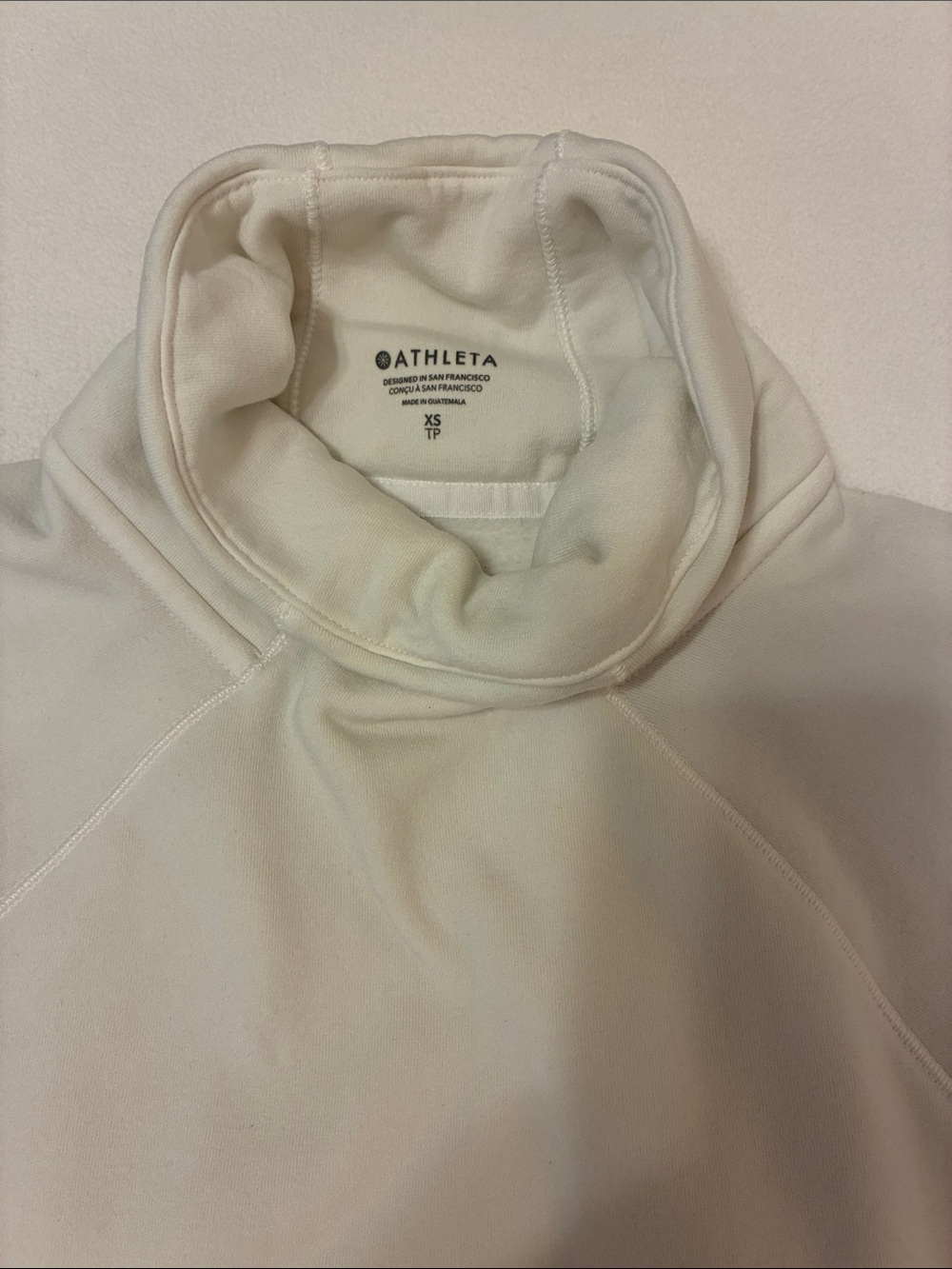 Athleta White Cozy Funnel Neck Sweater. XS